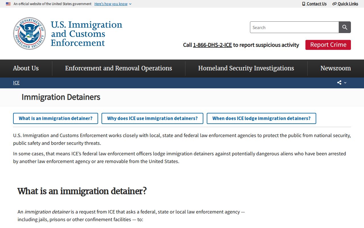 ICE detainer and transfer information affecting Pine Prairie custody in Evangeline Parish